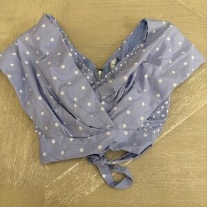 Periwinkle Sleeveless Wrap Tank Top with Tie Front UNIQUE…CAN’T EXPLAIN IT!